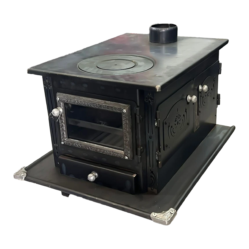 Large Glass-Front Wood Stove with Oven WS011