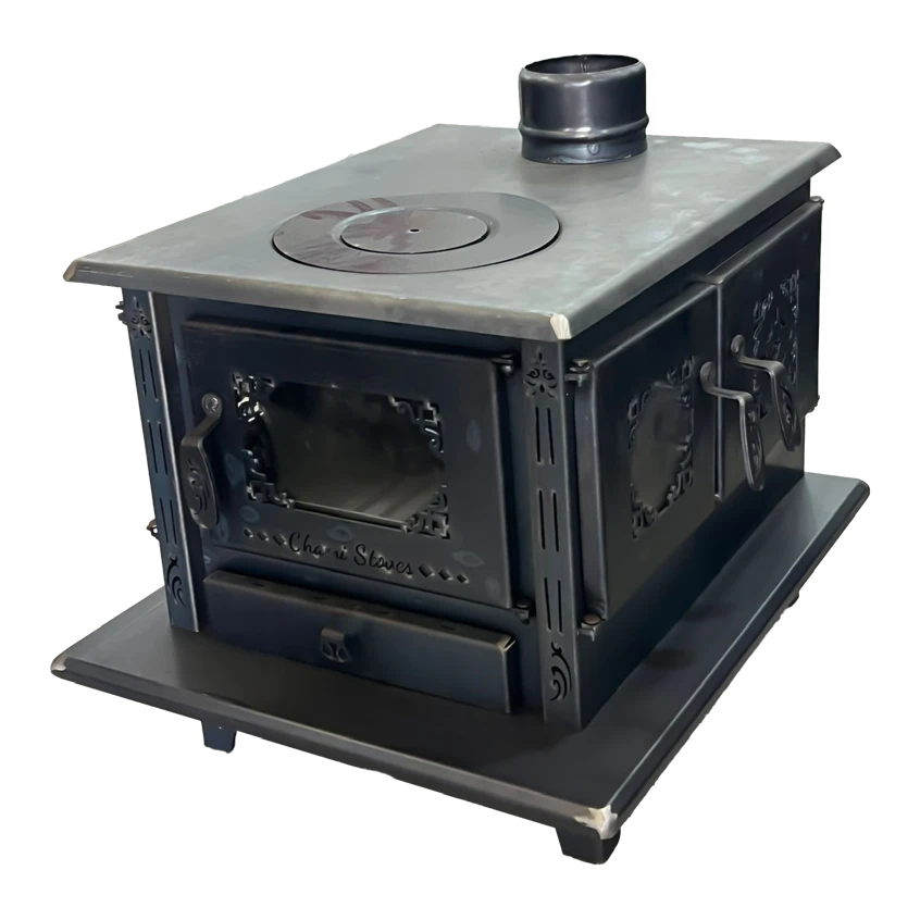 3-Sided Large Wood Stove with Oven — 4 mm Top WS015