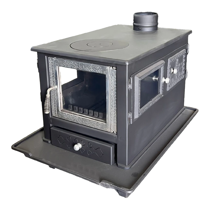 3-Sided Glass Fireplace-Front Wood Stove — 4 mm WS017