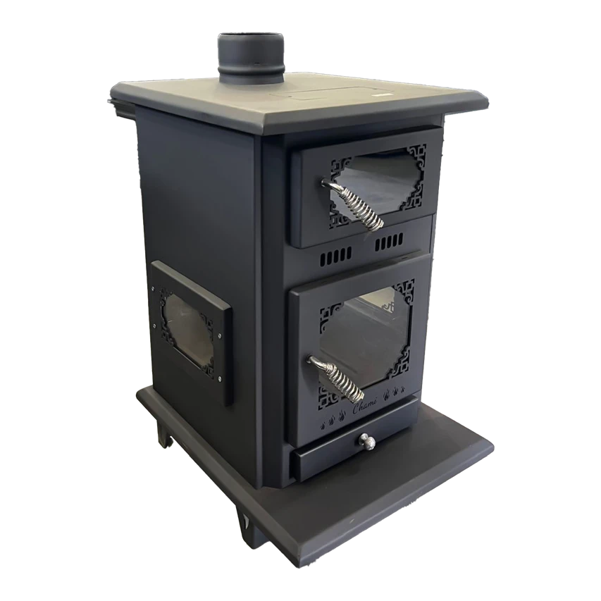Jordanian 3-Sided Glass Wood Fireplace with Oven & Fan WS023