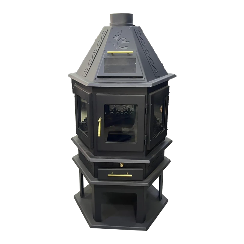 Small Hexagonal Wood Fireplace with Oven WS033