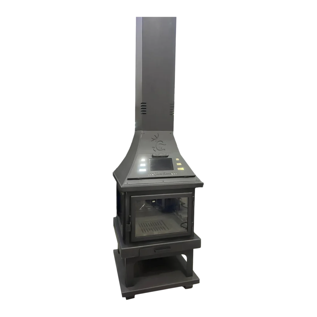 Large 4-Sided Column Gable Wood Fireplace with Oven WS037